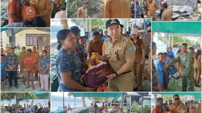 Kunjungi Kampung Laotongan, Bupati dan Wakil Bupati Salurkan Bantuan Bersama Forkopimda